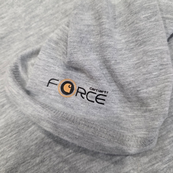 Carhartt Gray Force Relaxed Fit Midweight Long-Sleeve Quarter-Zip T-Shirt M - Picture 3 of 5